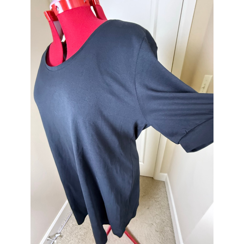 Women's Isaac Mizrahi Black XL Short Sleeve T-Shirt Dress - Picture 5 of 14